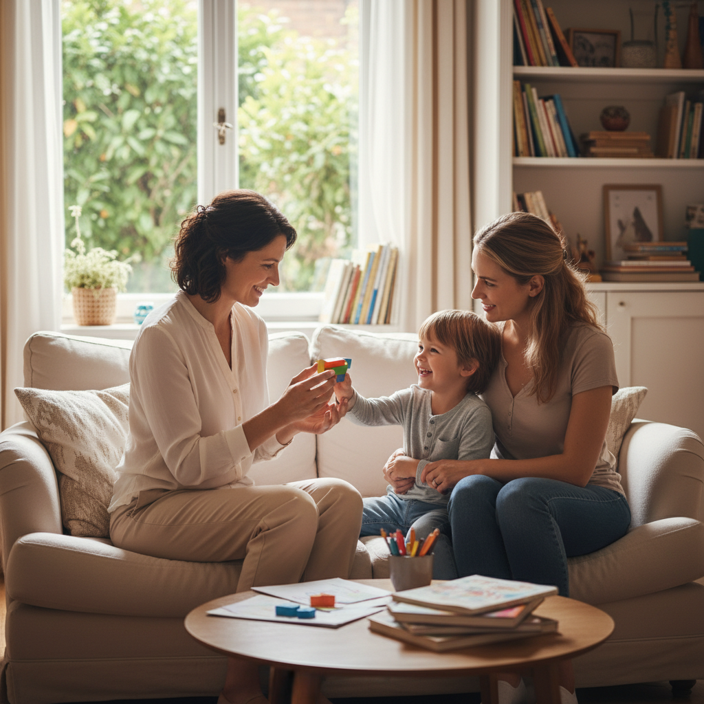 parent, child, and therapist together